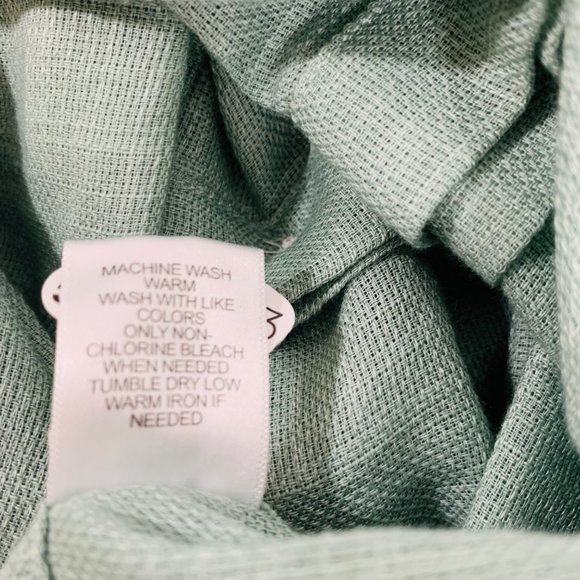 ROWM Hawaiian Shirt Sz L Green Short Sleeve Button Up Beach Vacay Aloha Cruise - Picture 6 of 6